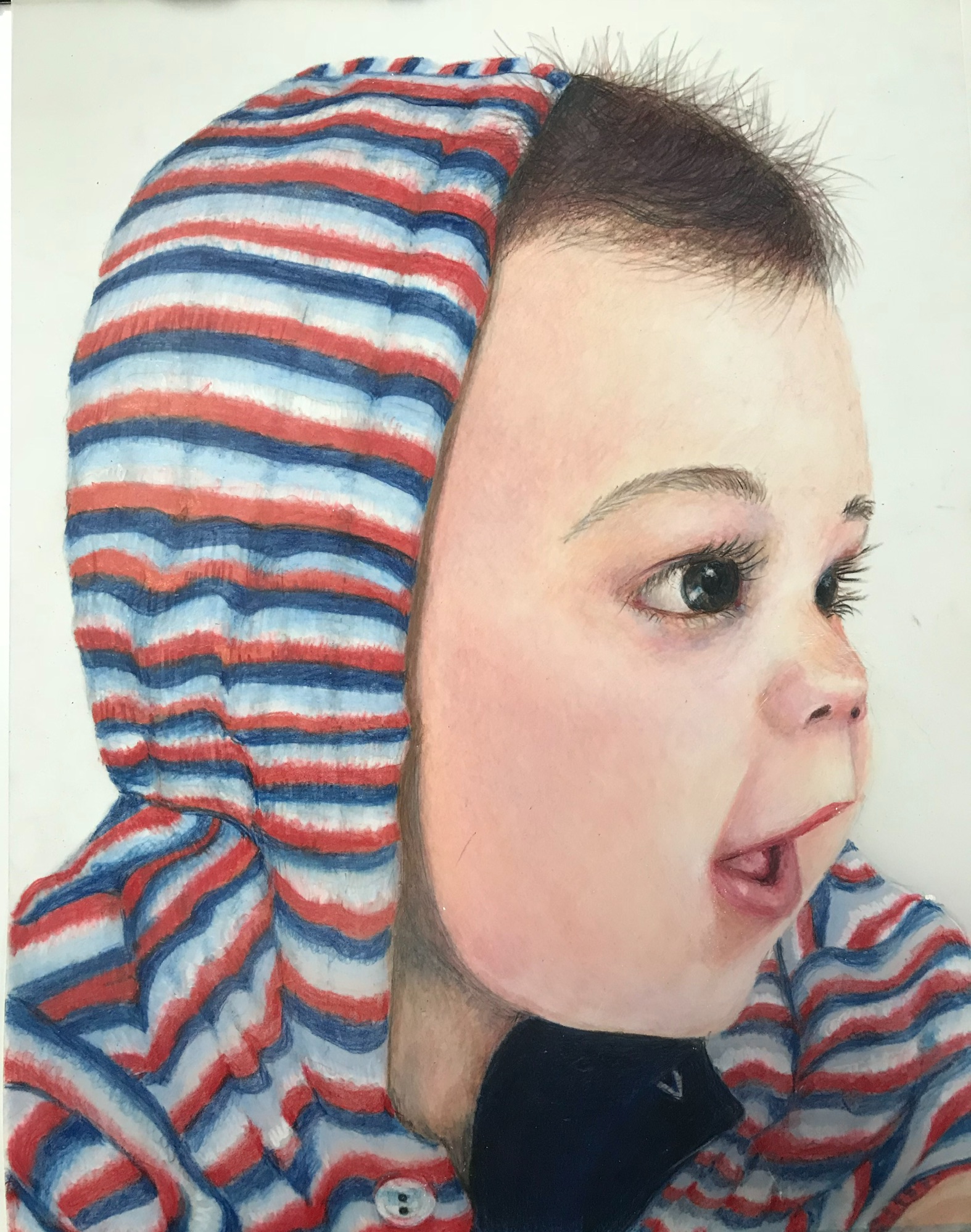 Child in Colored Pencil on Drafting Film